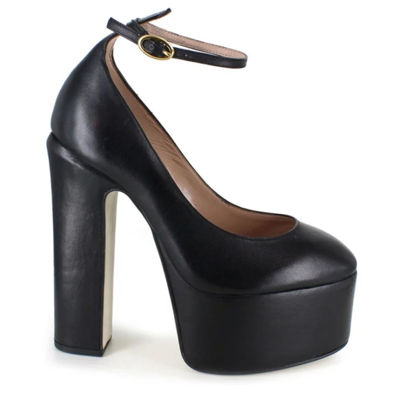 Zigi Black leather New Nikole Platform Designer Maryjane Heels Nordstrom luxury - Picture 4 of 6